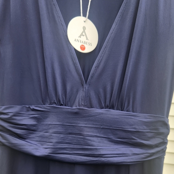 ANRABESS Womens Maxi Dress BLUE Summer Beach Dress Short Sleeve Dressy LARGE - Picture 10 of 11